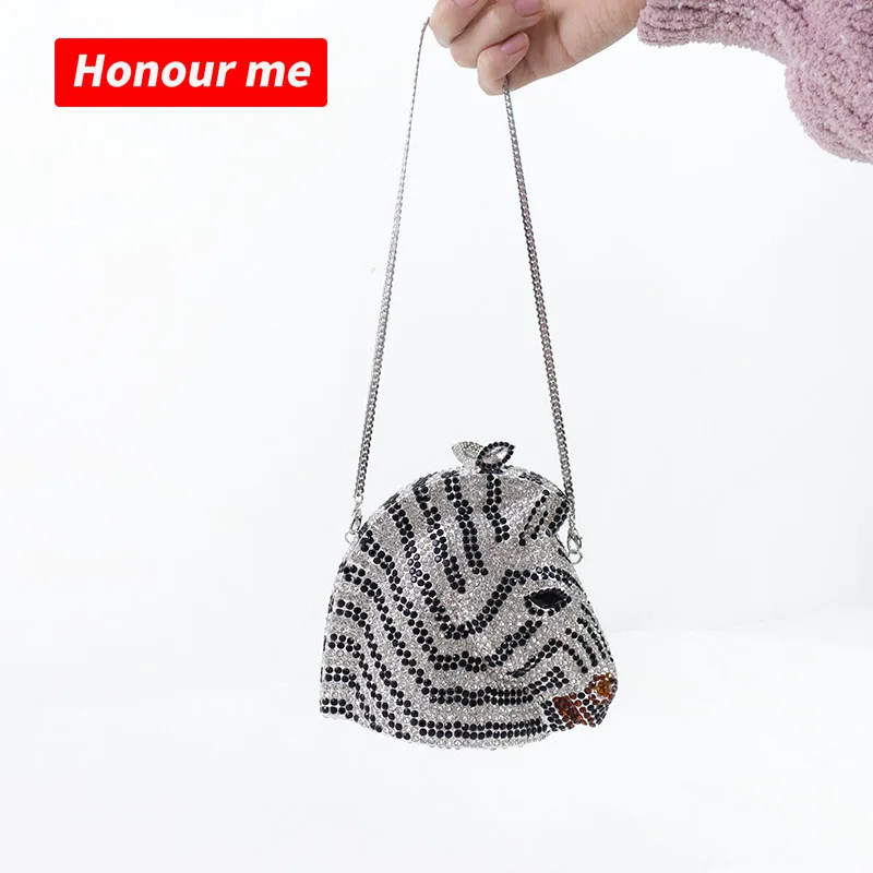 Luxury Rhinestone Lady Horse Shape Purse Charms Fancy Animal Popsicle