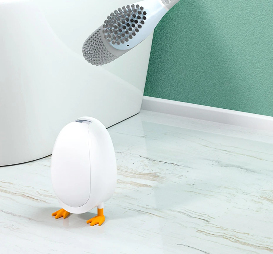 New Hot Sale Duck Silicone Toilet Brush WC  Bathroom Accessories No Dead Corners Household Wash Cleaning Soft Bristle Artifact
