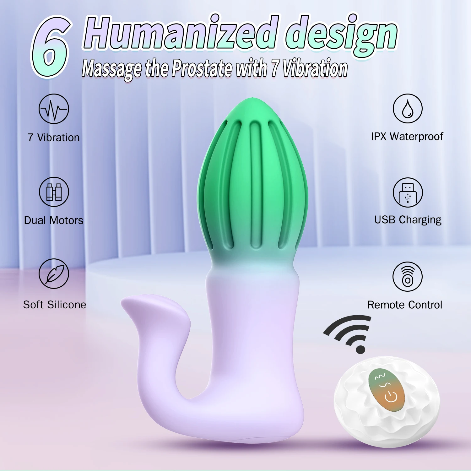 Direct From China Supplier Silicone Prostate Massage Hammer 7 Frequency Vibration Remote Control Butt Plug For Body Application_voghion.com