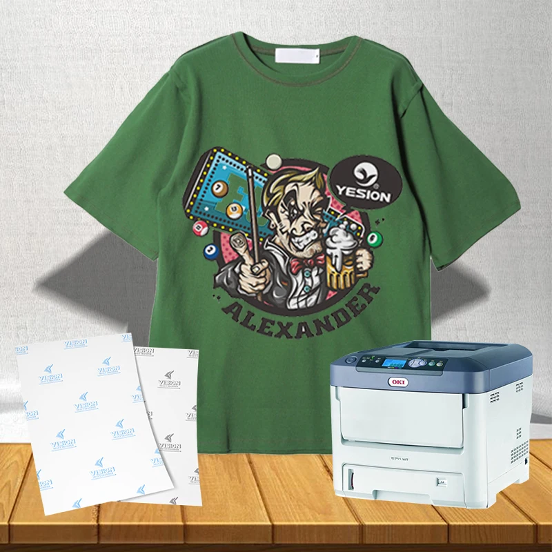 Vision Laser Dark Self Weeding Transfer Paper Used for 100% Cotton Fabrics,OKI Printer,A Film and B Paper