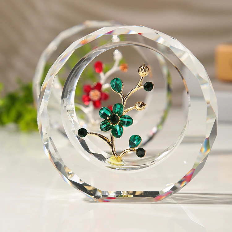 wholesale professional factory Souvenir decoration gifts wedding Crystal round plum blossom style for Valentine's Day Favors details