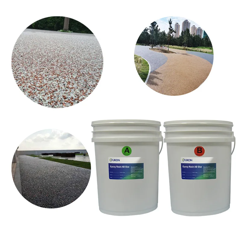 High Permeable AB Epoxy Resin 2:1 Gravel Bonding Surface Pebble Stone Epoxy Floor Flooring for Gravel Driveway Paving