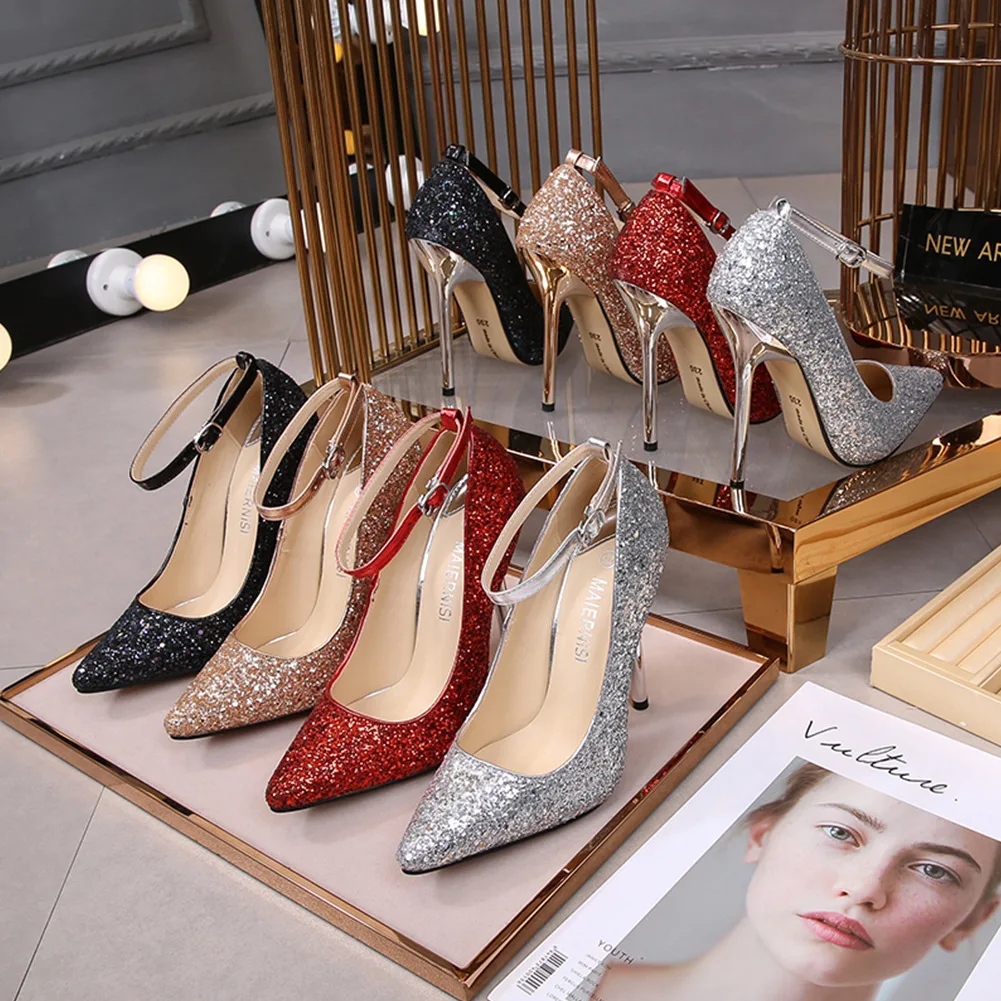 Zapatos De Tacón De Aguja Con Lentejuelas Para Mujer,Tacones De Aguja  Puntiagudos De Talla Grande Para Discoteca,Pasarela,2021 - Buy Las Mujeres  Maduras Bombas Sexy,Tacón Alto Bombas Para Venta,De China Product on  Alibaba.com
