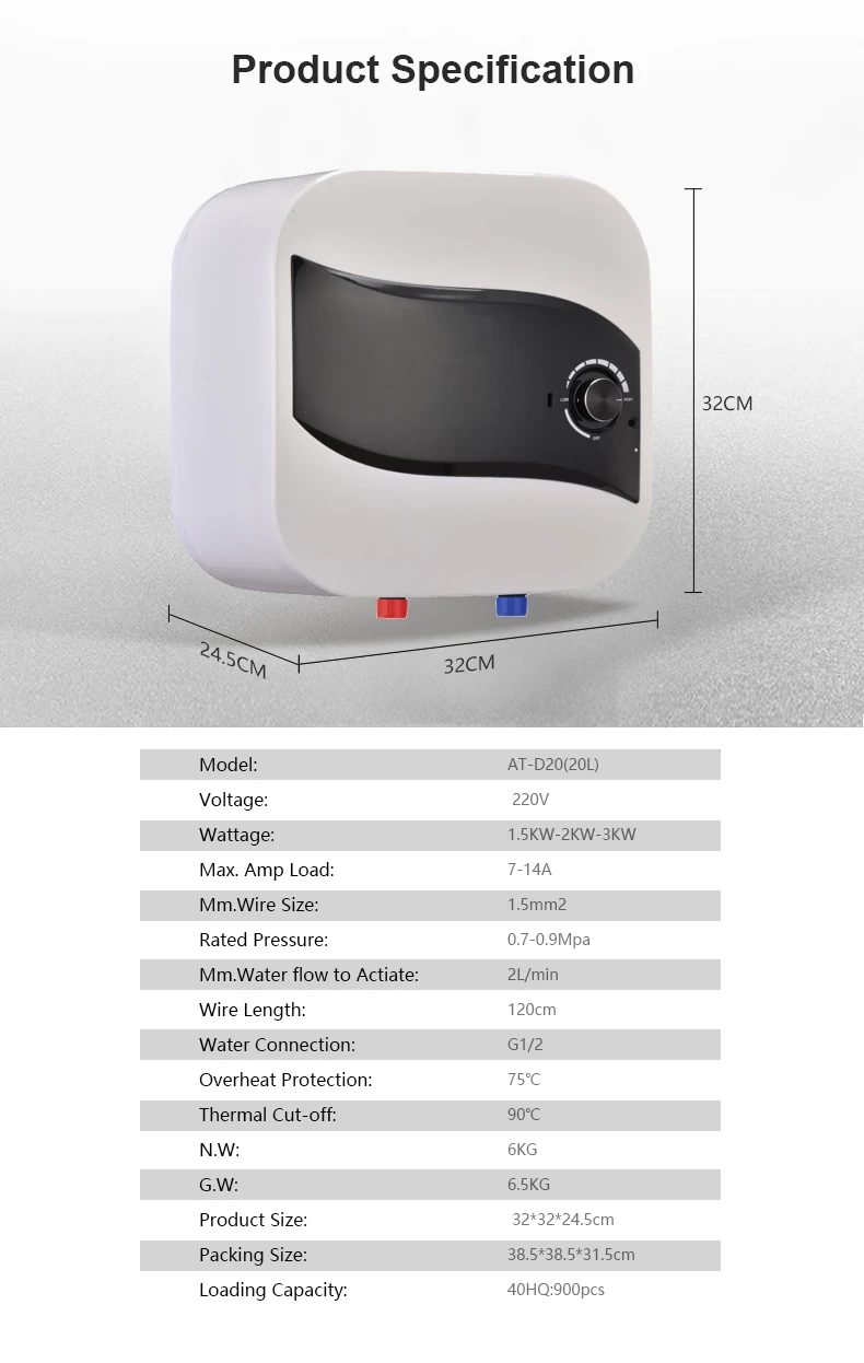 Customization Smart Electric Water Heater 10l Storage Bathroom Kitchen