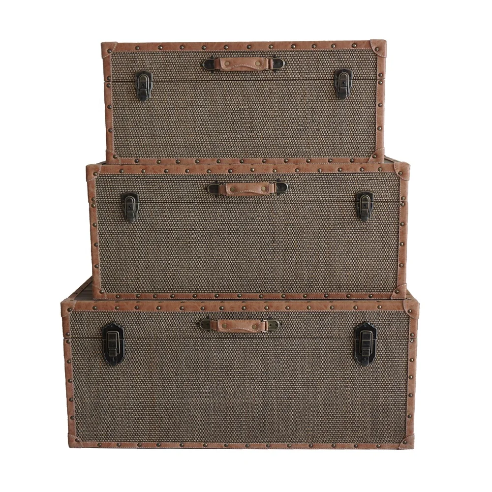 Trunks Storage Chest Boxes Sets Large Canvas Surface And Decorative