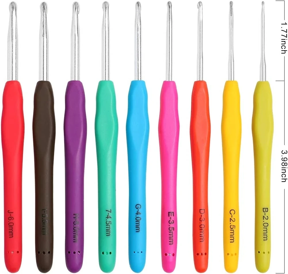 Crochet Hook Set Soft Handle Crochet Knitting Needles Kit With