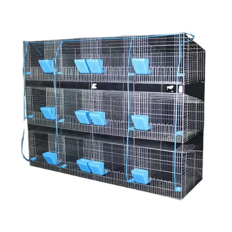 Breeding Rabbit House Attached Nest Box and Rabbit Cages New Product Provided 12 Rabbit Cages Philippines Metal Tube 1 Set