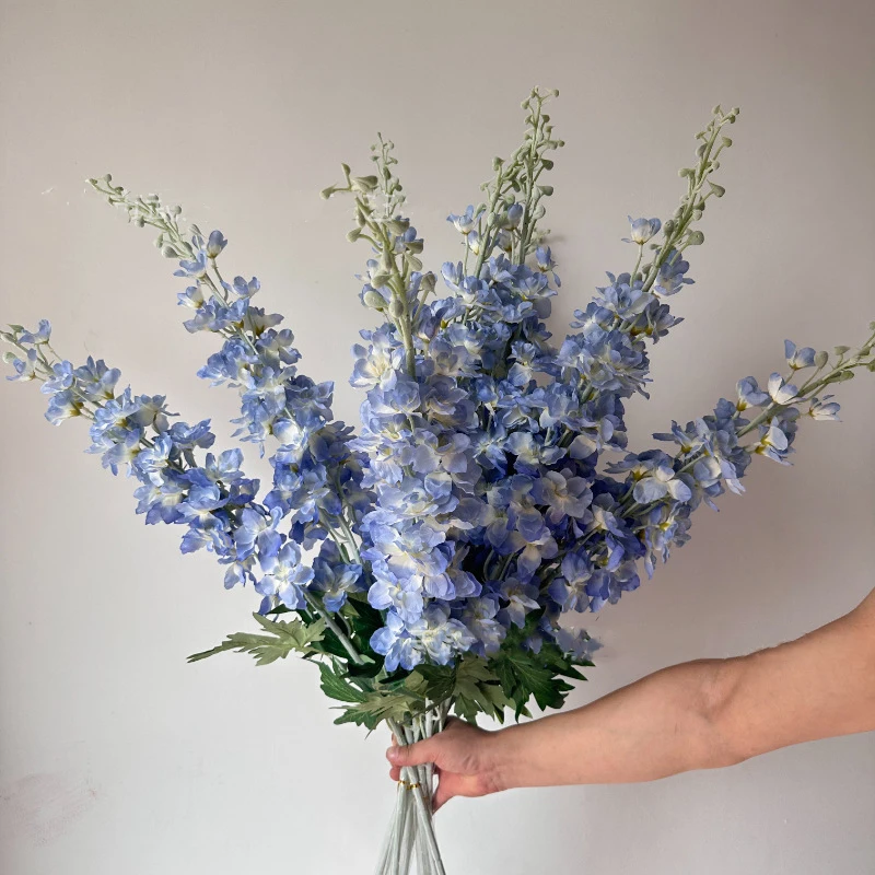 High Quality Large Delphinium Real Touch Blue Silk Delphinium Ajacis ...