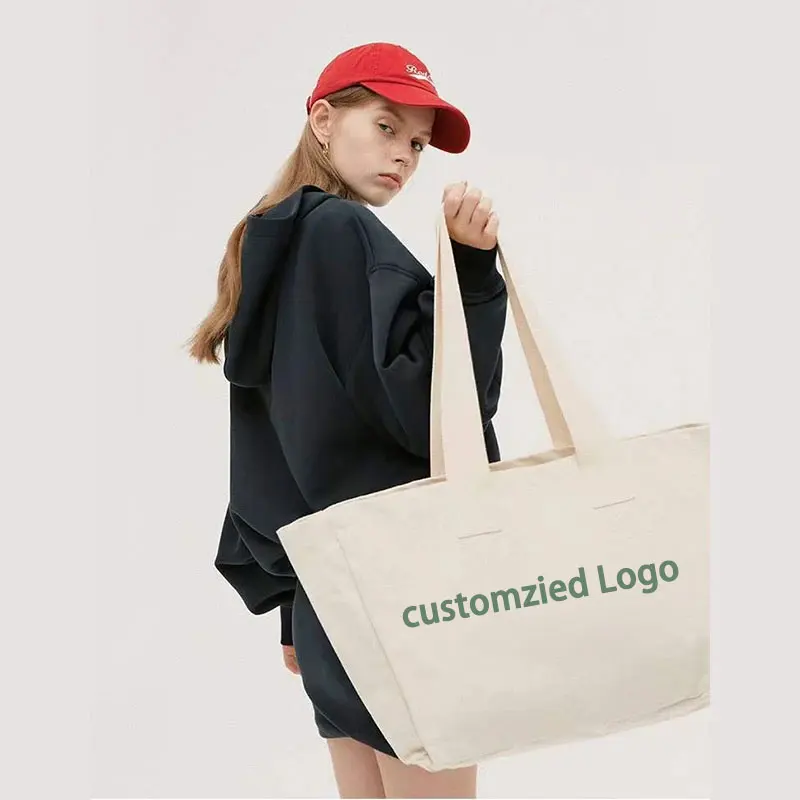 Wholesale Eco-Friendly Large Capacity Cotton Tote Bag Custom Logo Printing on Plain Canvas for Women Personalized Shopping Bag supplier