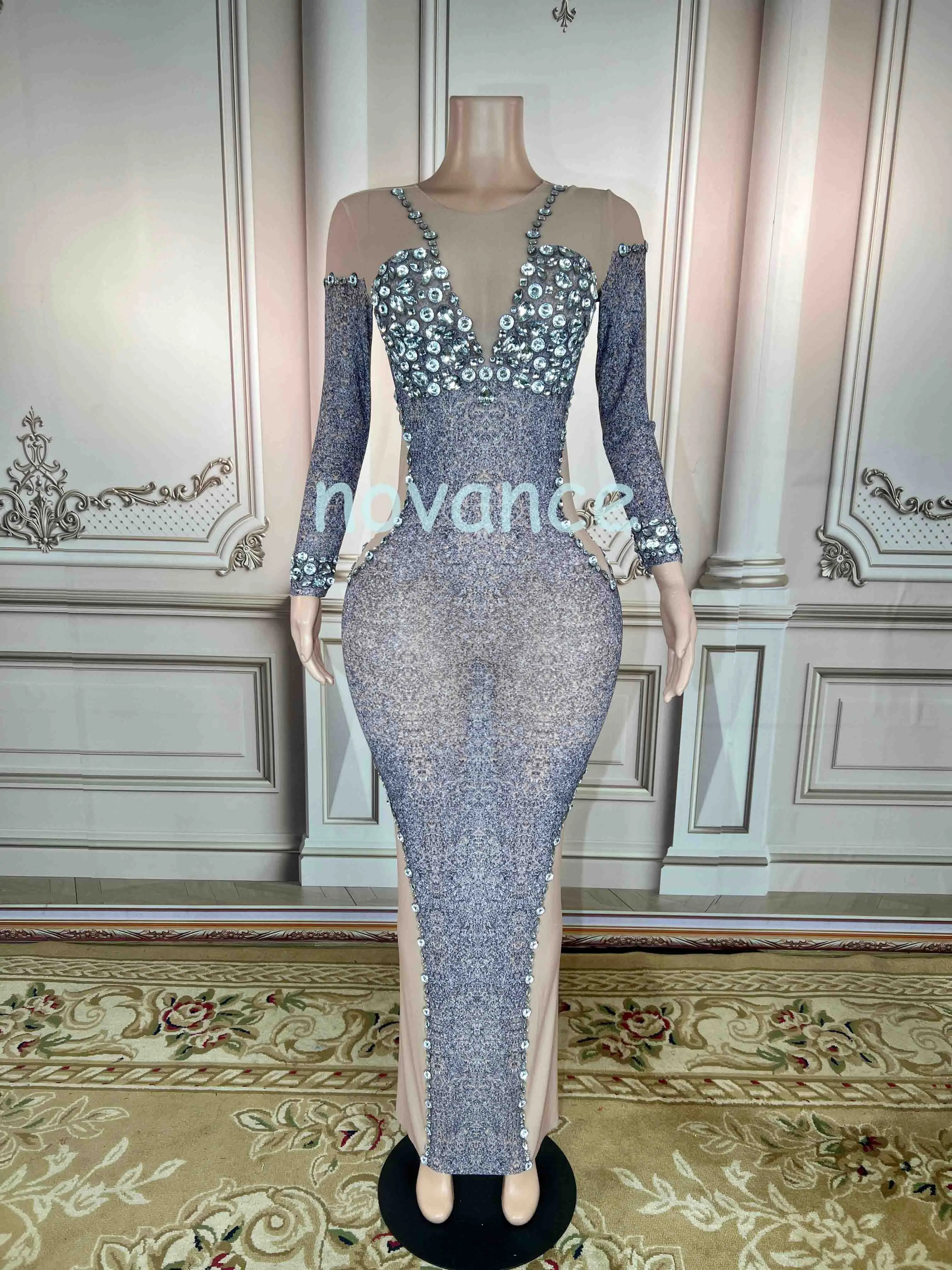 toga evening dress Off-the-Shoulder Sweetheart Long Prom Dress Split With Beadings – Ballbella main image 0
