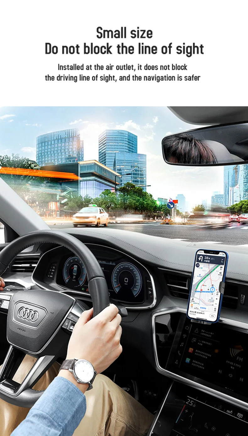 Semi-automatic Intelligent Induction Wireless Car Charger with 1 Year Warranty and ABS+PC Material for iPhone