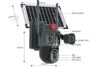 V380 4レンズ3画面12MP 6K屋外防犯ネットワークカメラ360 PTZ IP CCTV