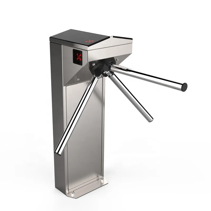 Security Access Control Fingerprint Dry Contact Signal Stainless Steel Tripod Gate Automatic Tripod Turnstile