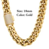 18mm Gold Iced Out Clasp Cuban Chain