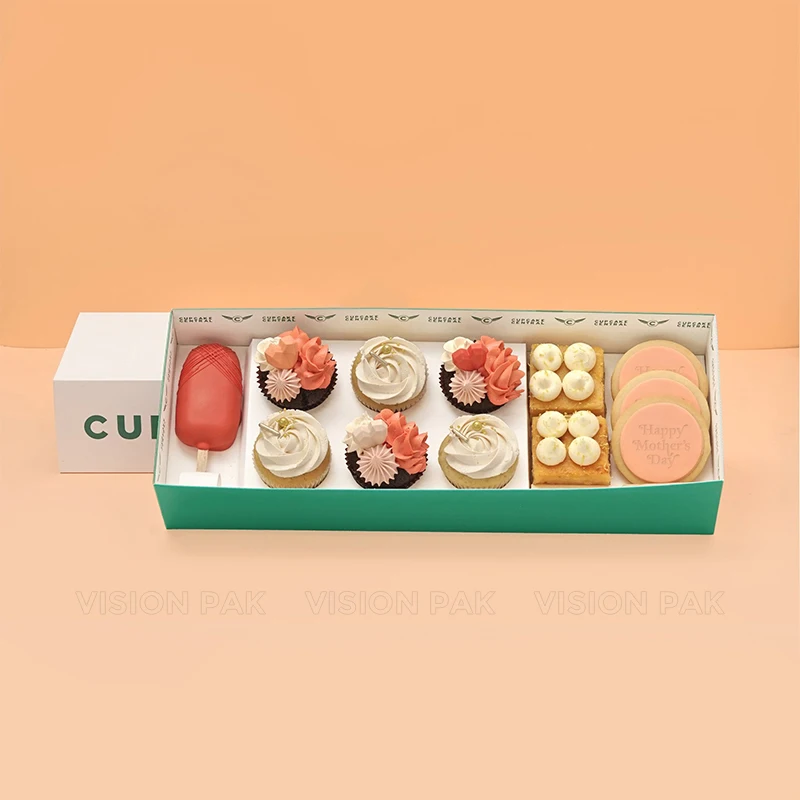 Custom Logo Printing Pink Gift Boxes Kraft Paper Boxes Crafting Cube Cupcake Boxes Cake Sweet Cookie Tiramisu