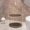 Golden double-layer birdcage, black and gold plate