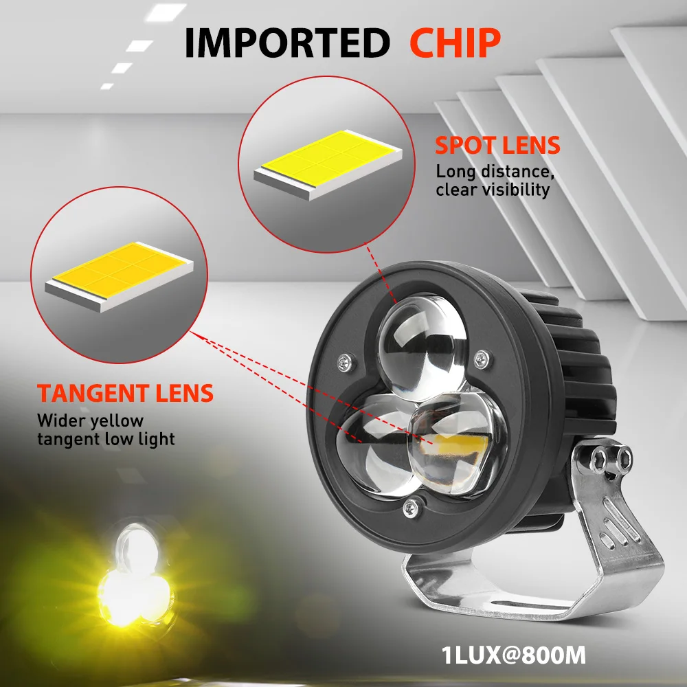 800 м 120 Вт пара 3 дюйма высокий и низкий комбинированный луч линзы проектора для мотоцикла вспомогательный противотуманный двухцветный внешний