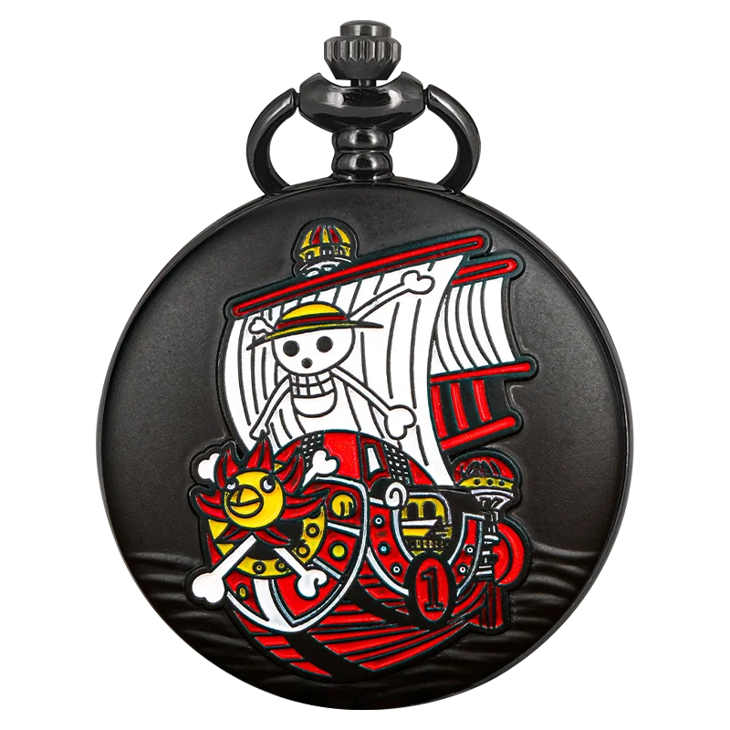 Orologio Da Taschino Bronzo Anticato Con Teschio - Stile Pirata Anime One Piece, Quarzo, Funzionante
