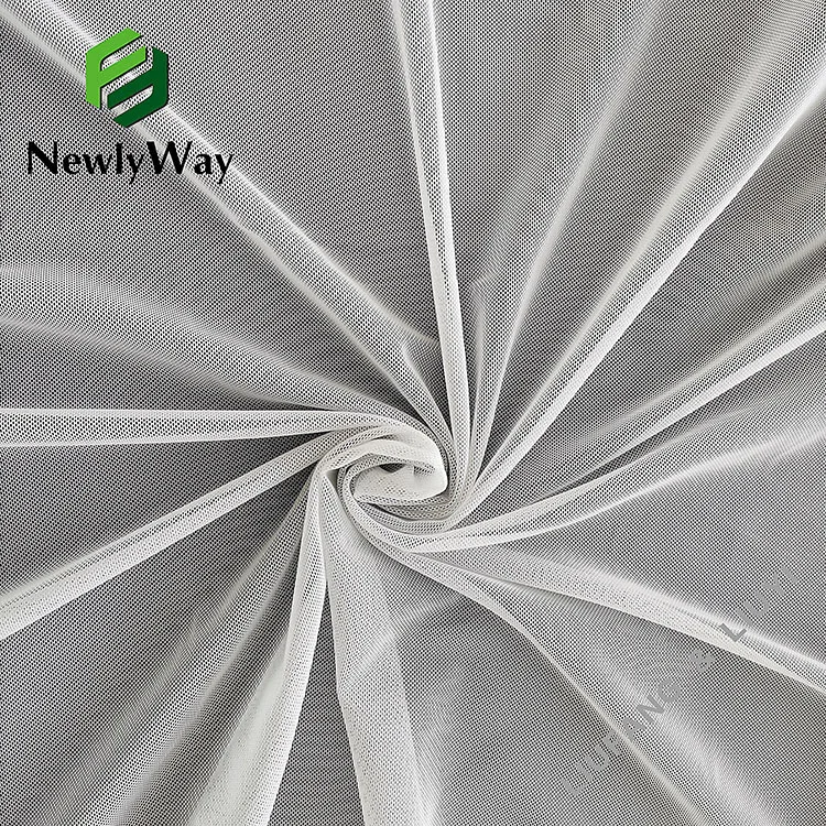 Custom 4 Way Stretch Nylon Spandex Elastic Sheer Tulle Mesh Fabric for Ladies Underwear Elastic Tube Tops