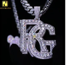 Custom Letter Pendant Hip Hop Jewelry iced out Custom Pendant Moissanite