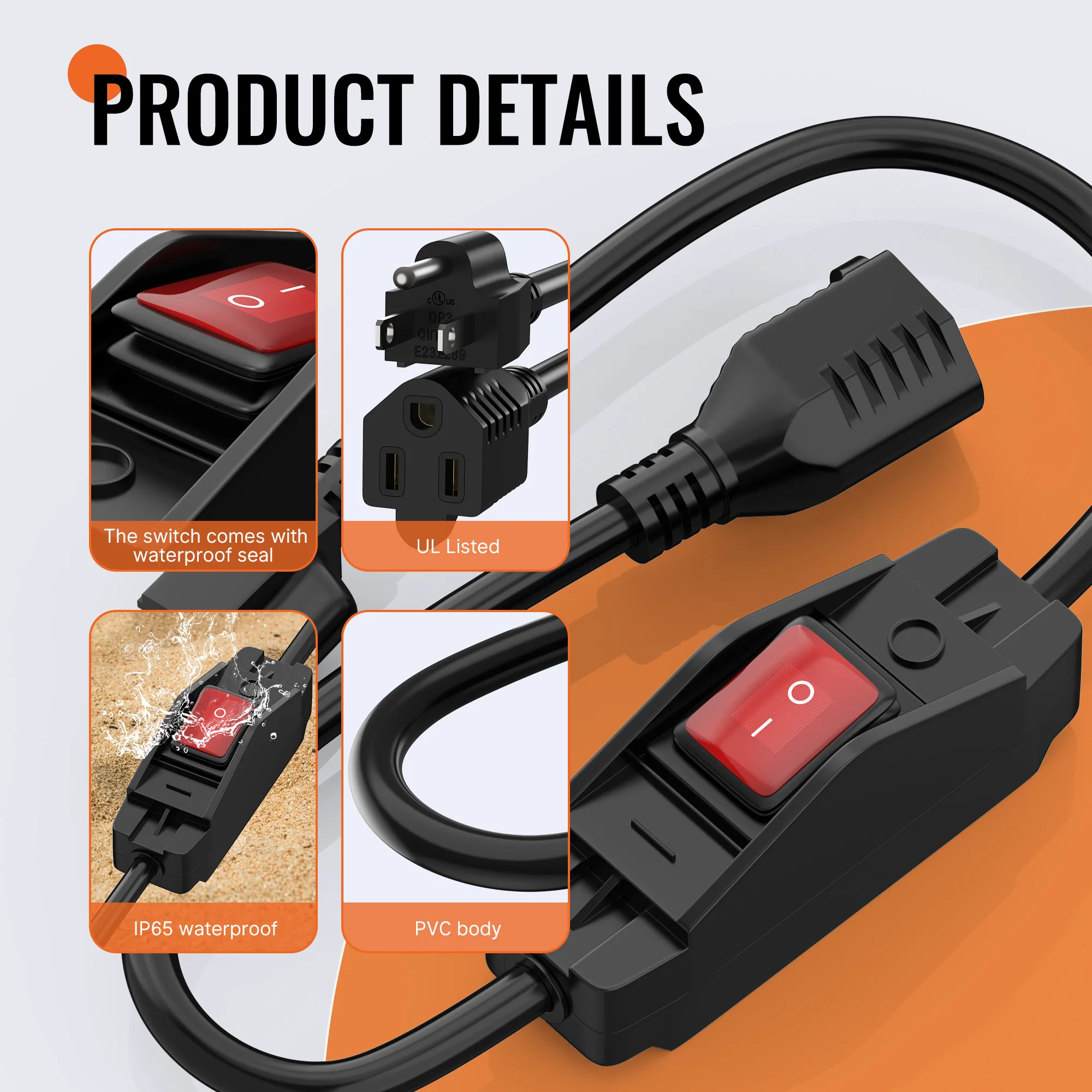 Waterproof Rocker Switch Housing Kit - Interchangeable Red Toggle Switch For Boat, RV, Vehicle