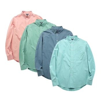 Factory Price Custom 100% Cotton Long Sleeve Men Solid Color Shirt For Men