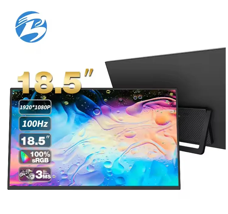 18.5 Inch Ultra-Narrow Frame Portable Monitor 1080p LCD Display Screen 100Hz for Mobile Office Portable Monitor