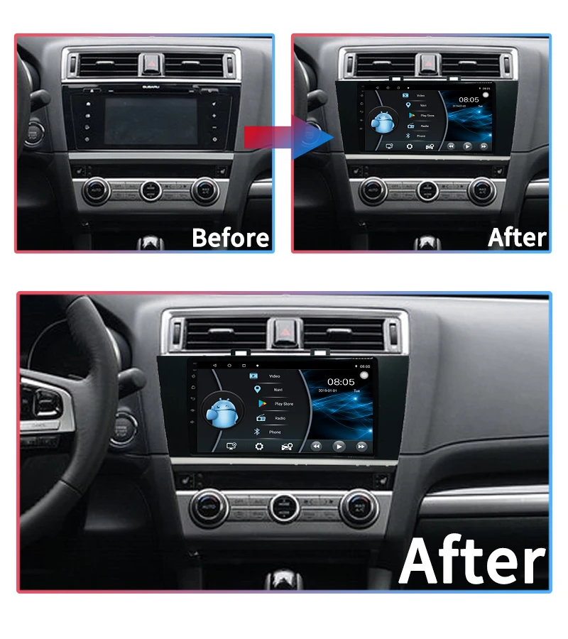 Carplay Android Radio Car Navigation for Subaru Outback 2016 2017 2018 Car DVD Multimedia Player