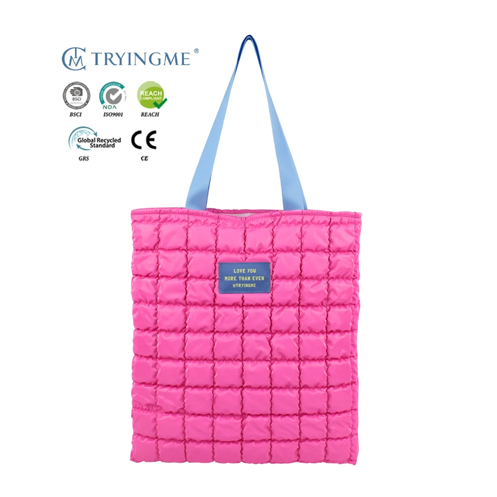 New Design Large Capacity Quilted Soft Puffy Shopping Bag for Women Outdoor Shopping