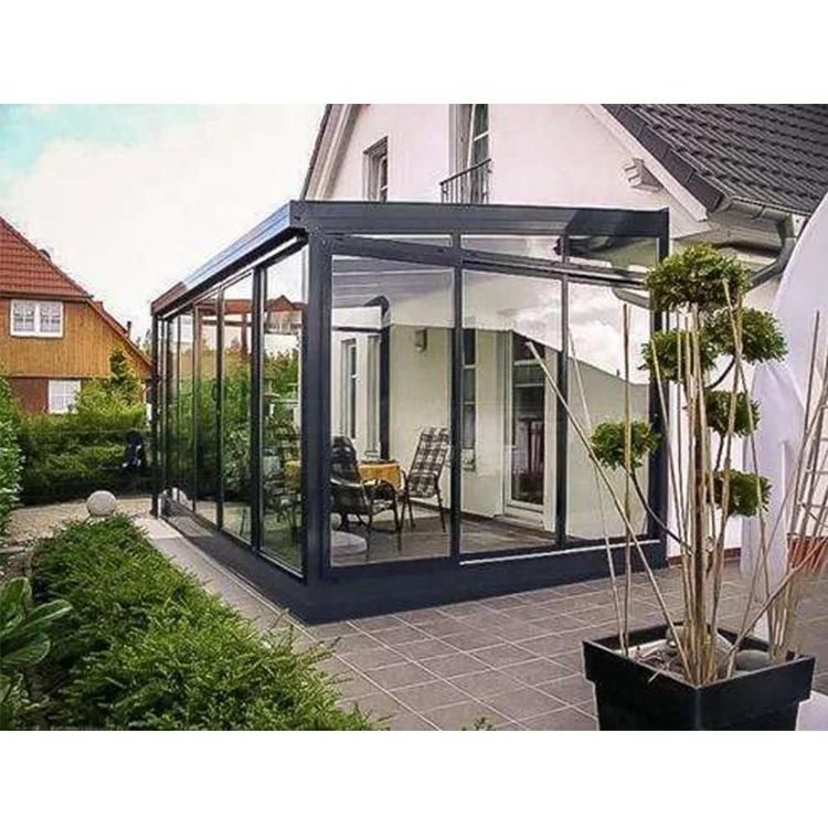 Four-Season glass green houses commercial  prefab sunroom sets for sale