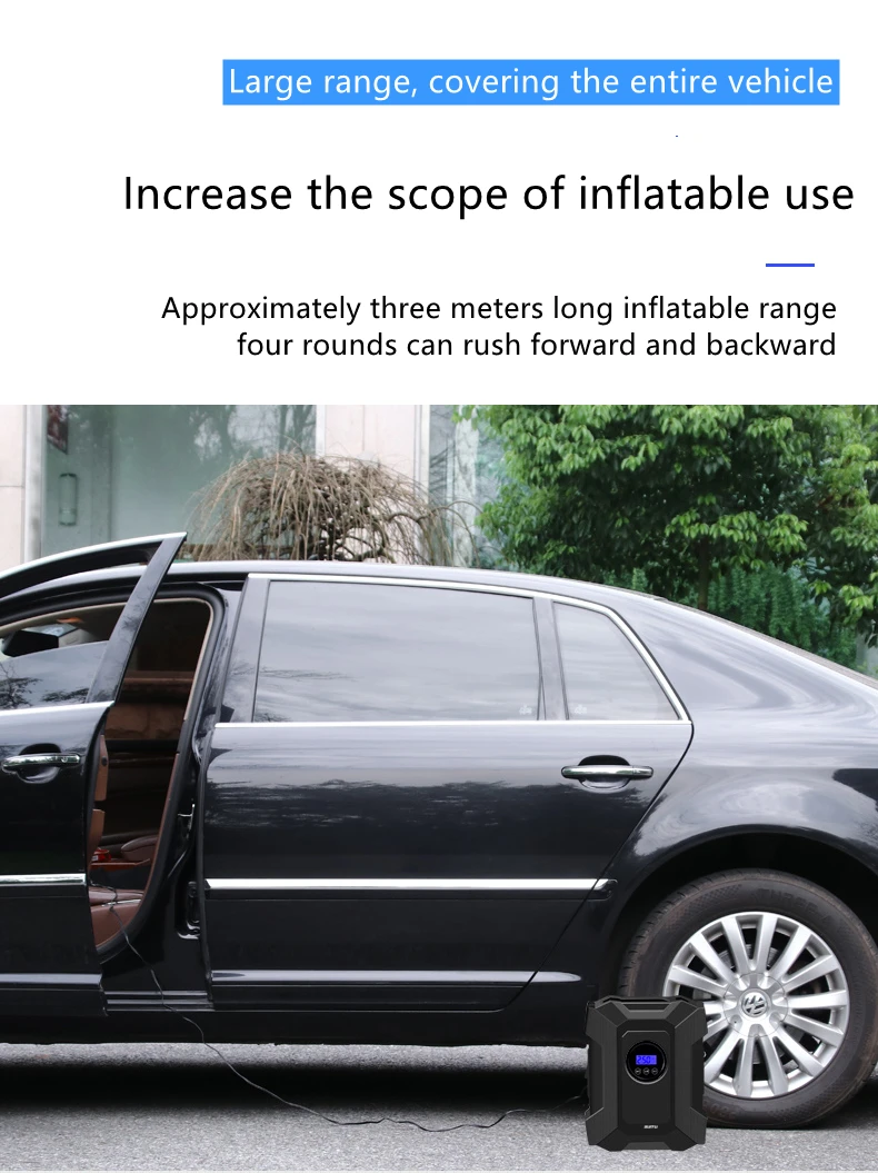 Безопасный беспроводной мини-насос с цифровым дисплеем для накачивания шин воздушный