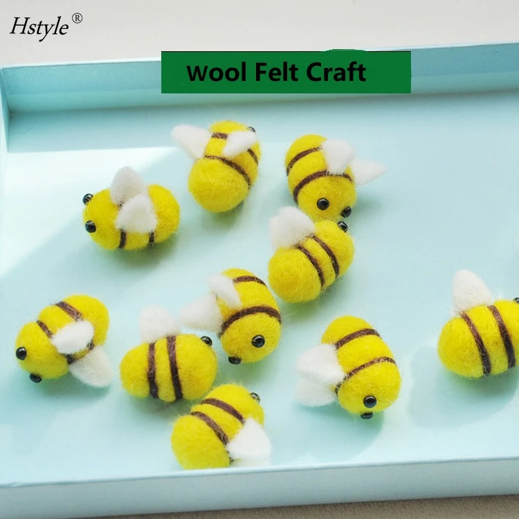 Hstyleフェルトミツバチのための工芸品ウールぬいぐるみ蜂のための