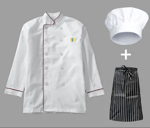 Kitchen Uniforms Chef Jacket Hotel Kitchen Restaurant Chef Coat Chef Apron Hat for Kitchen