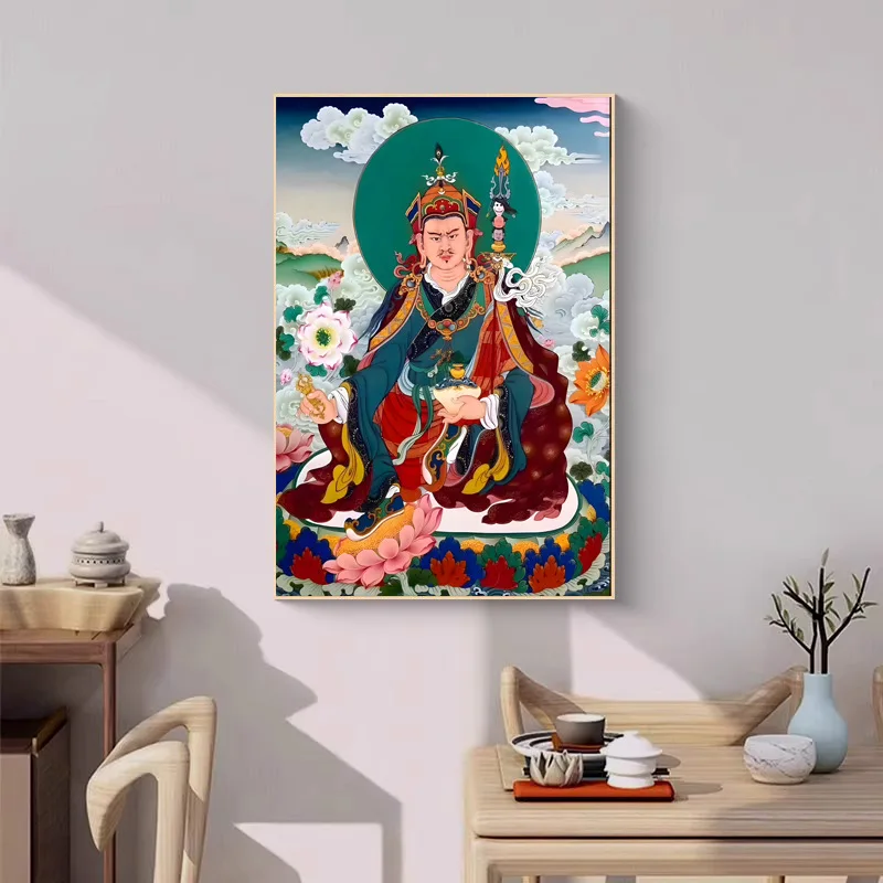 God of Wealth Tibetan Village Altar City Thangka Decorative Painting Tibetan Buddha Living Room Office Wealth Murals Entranceway
