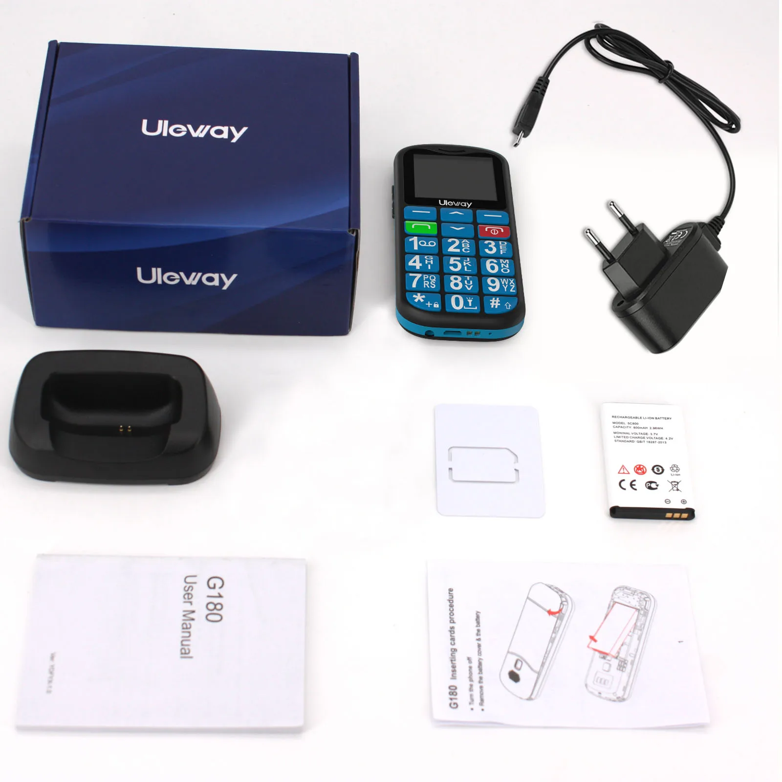 Uleway Unlocked GSM Bar Phone - Senior Features & Dual SIM