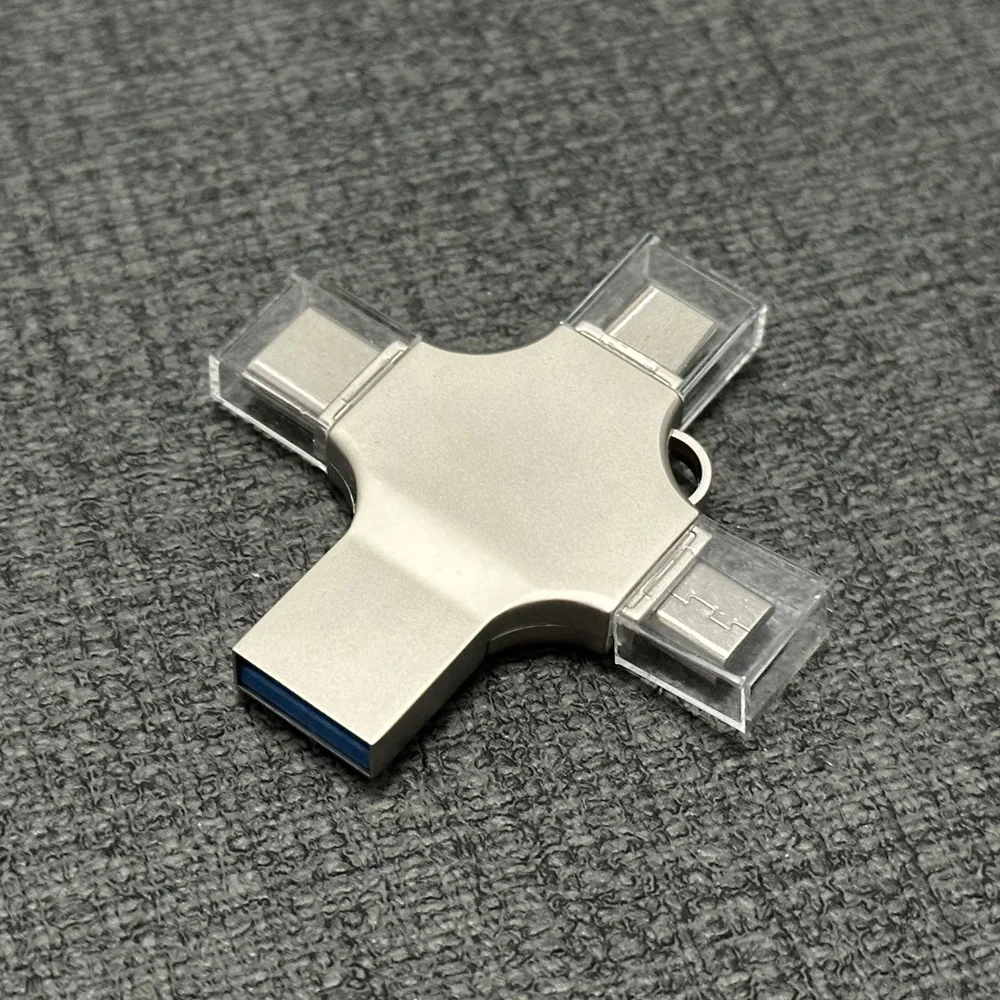 4 in 1 OTG 32GB USB Flash Drive High Speed 64GB 128GB 256GB USB Stick 512GB 1TB 2TB Type C Mobile Phone OEM Logo USB Pendrive