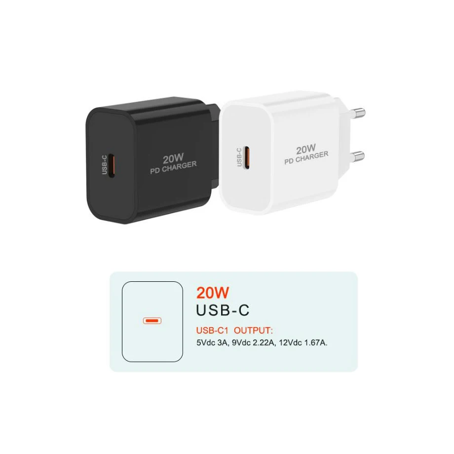 Fast Charging Head Data Cable Set Charger 20W Mobile Phone Charging Head European Standard