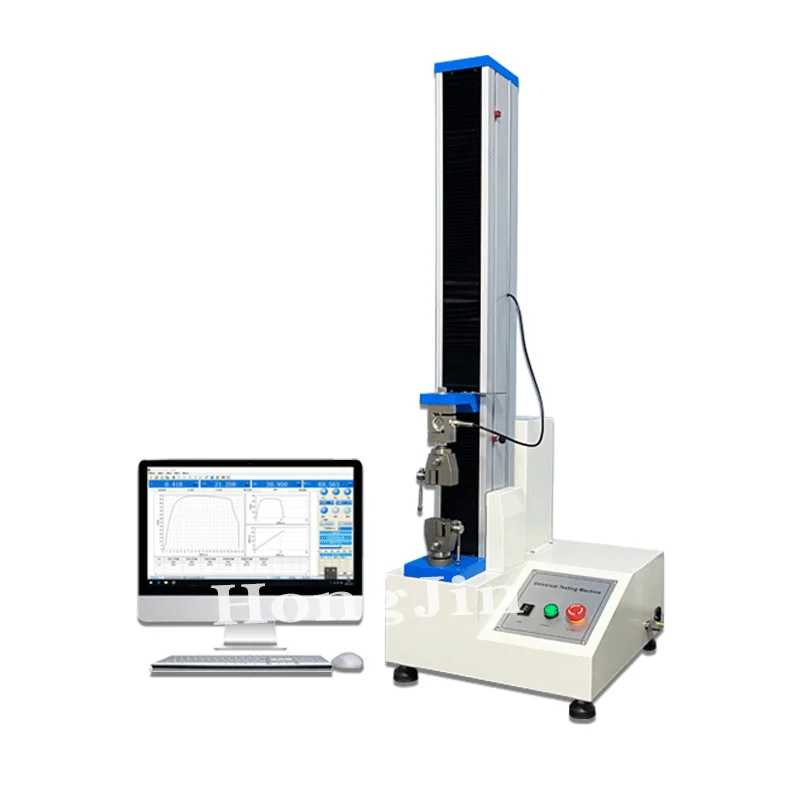 Hong Jin Customized Computerized Single-column Servo Rubber and Plastic Belt Tension and Compression Tensile Testing Machine