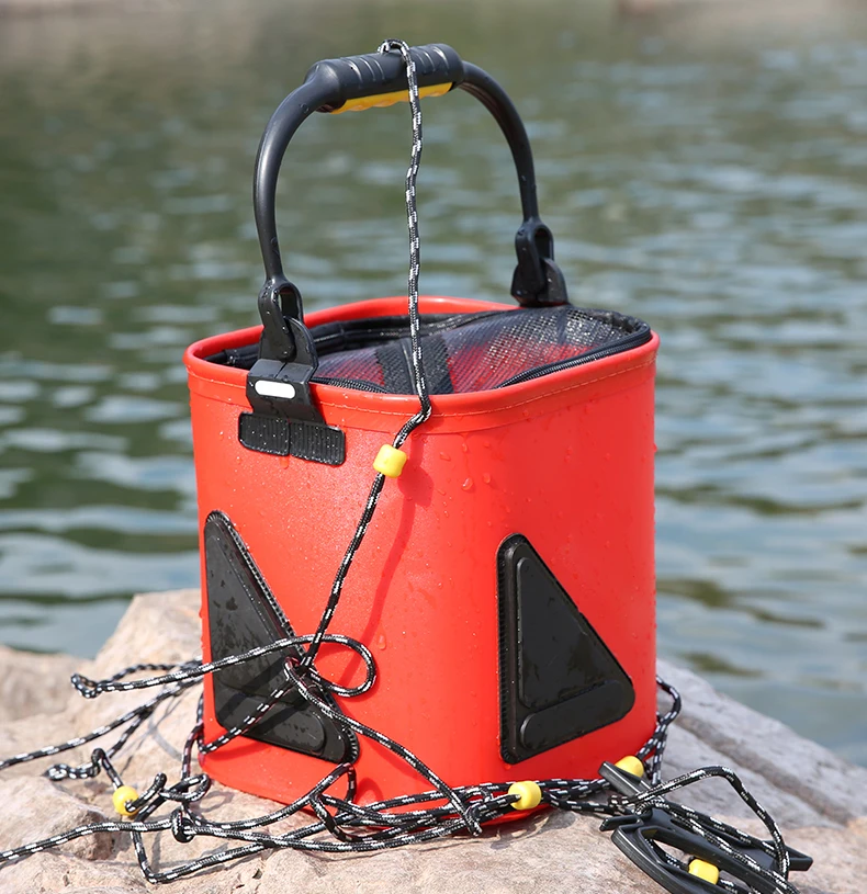 Drasry Collapsible Fishing Bait Bucket Portable Multi-Functional Fish Live  Lures Bucket
