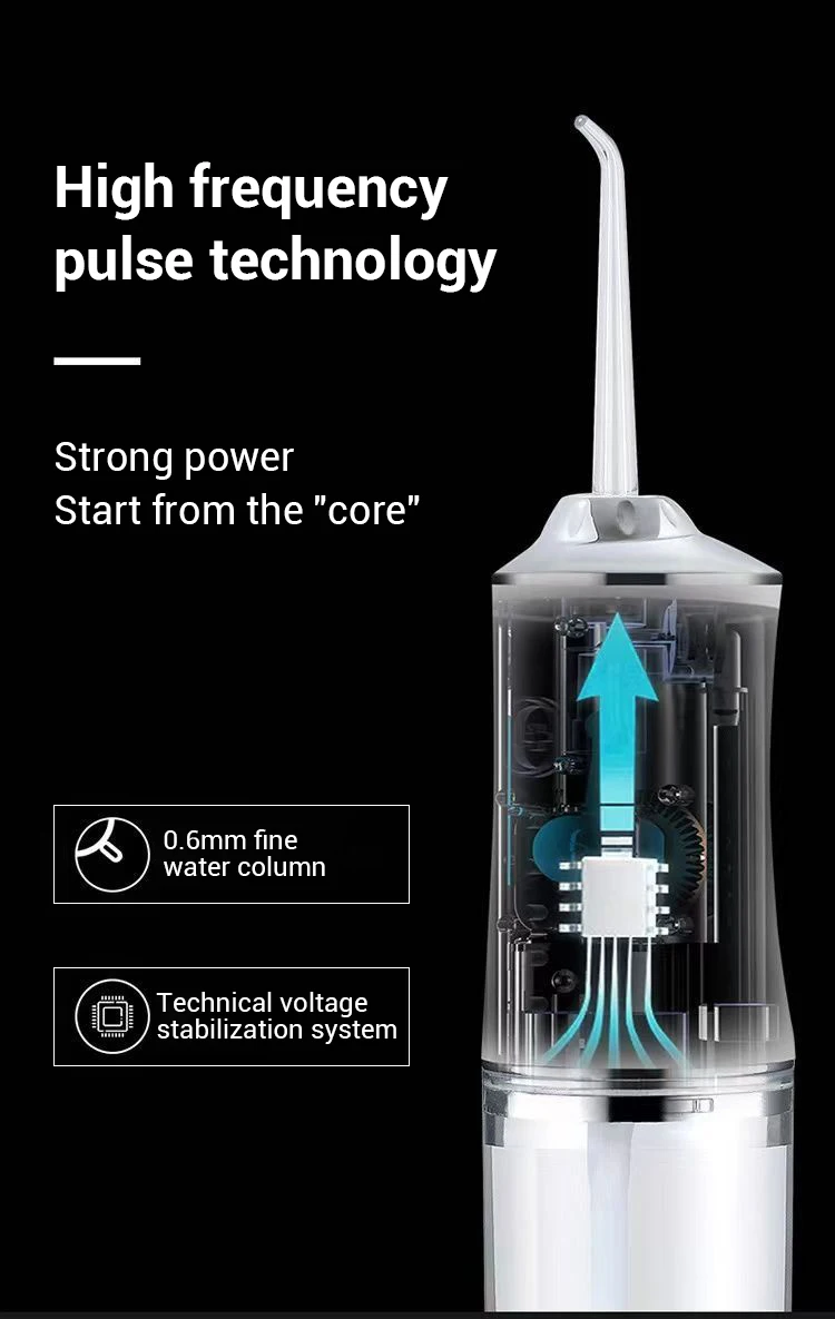 Cordless 230ml Water Flosser for Teeth Cleaning Portable Electric Household Product with Battery Power Source Oral Irrigator