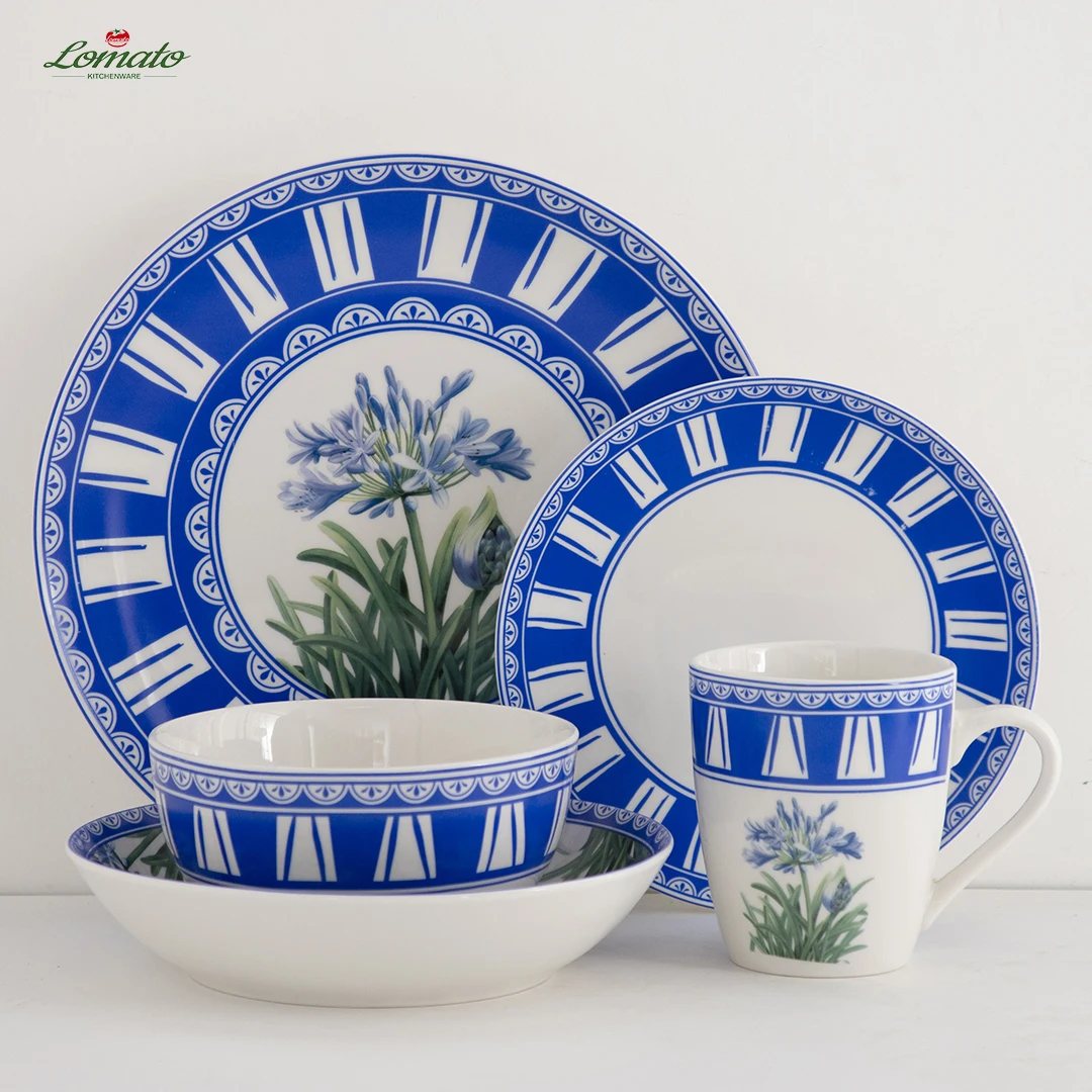 Non Harmful Porcelain Dinnerware Set Printed Ceramic Tableware for Safe Dining Experience