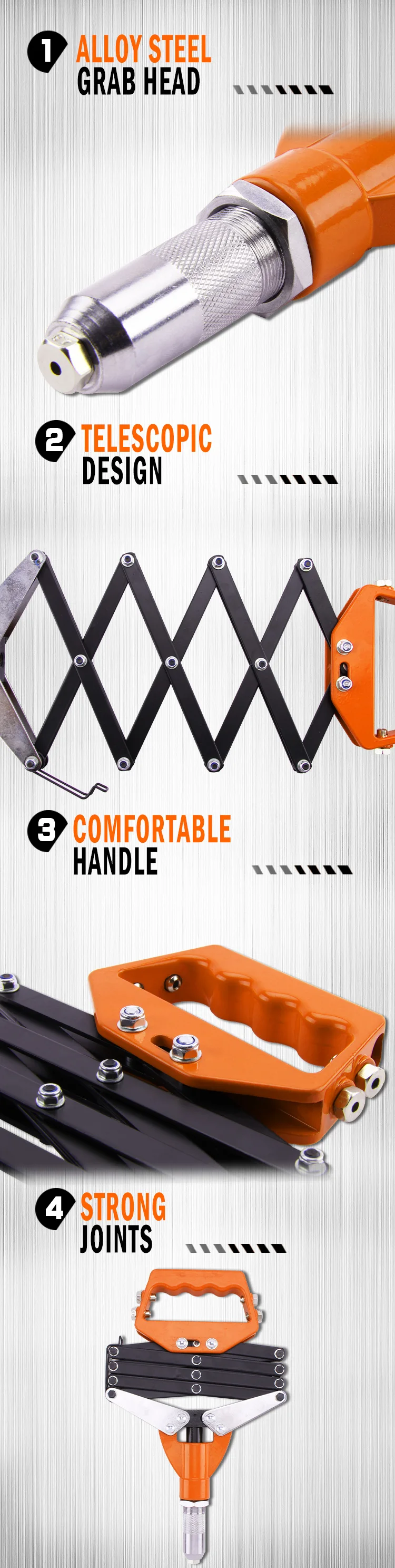 KSEIBI Industrial Scissor Action Riveter Hand Riveter Gun Tool 33 ...