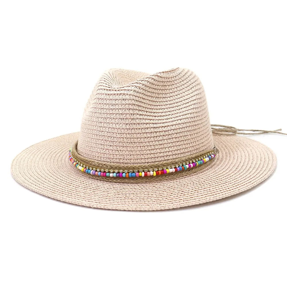Wholesale Summer Beach Straw Hat Custom Women Man Sun Lady Panama Hat ...