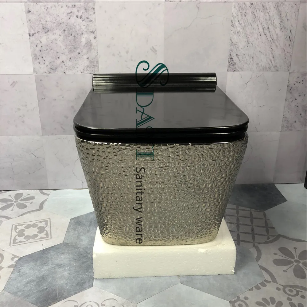 Фантастический роскошный дизайн Скрытый резервуар для воды серебряного цвета под заказ крокодил керамический туалет