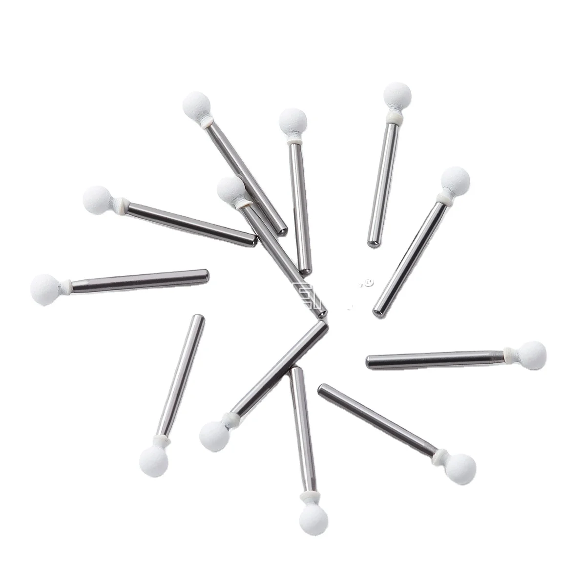 Dental White Stone Flame Mounted Polishing Burs- FG 12/pks Abrasion Point Bur