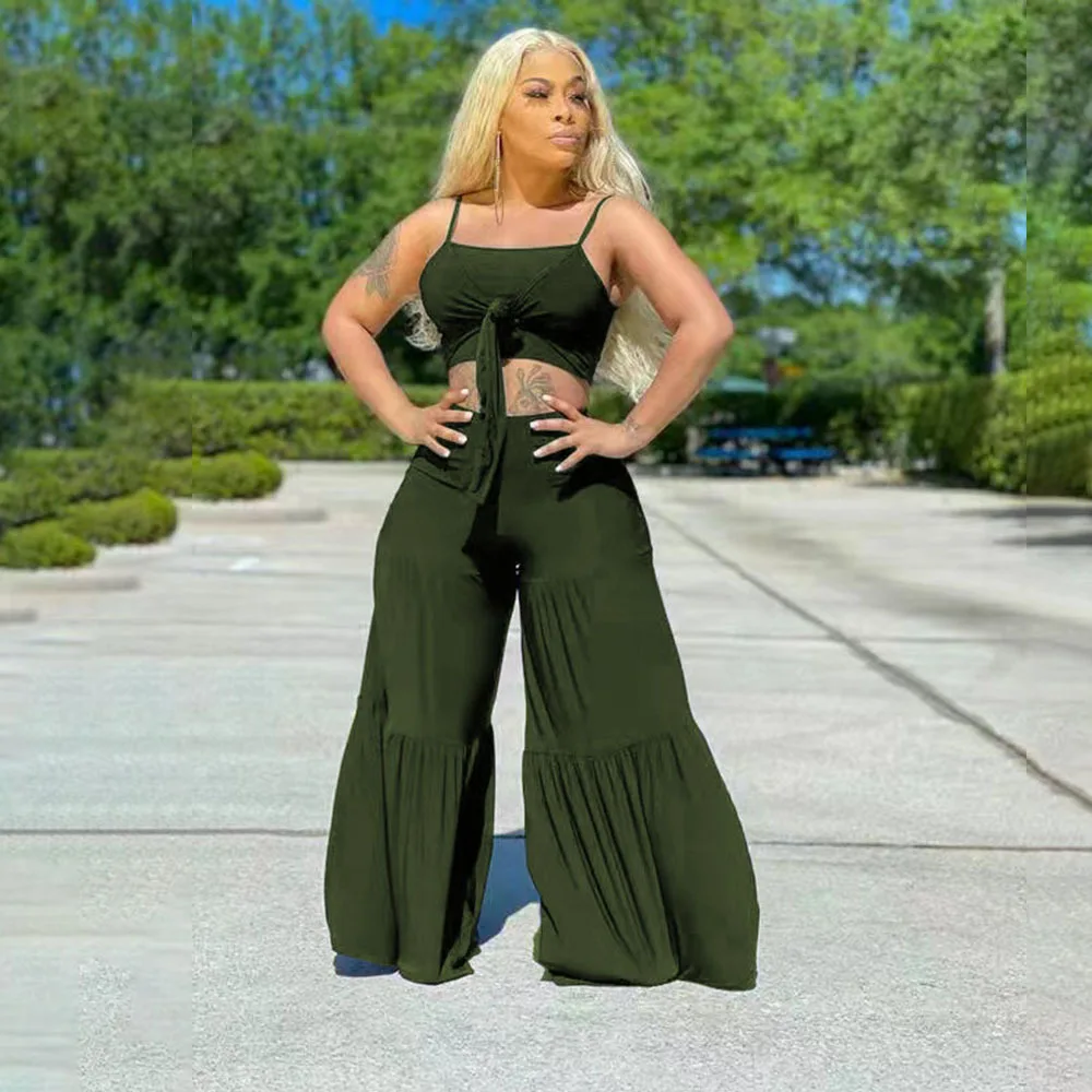 plus size wide leg pants set