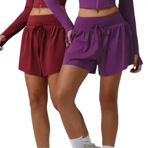 New Loose Fit Bare Sensation Sports Shorts High Waist Tummy Control Casual Yoga Shorts Anti-Exposure Fitness Shorts