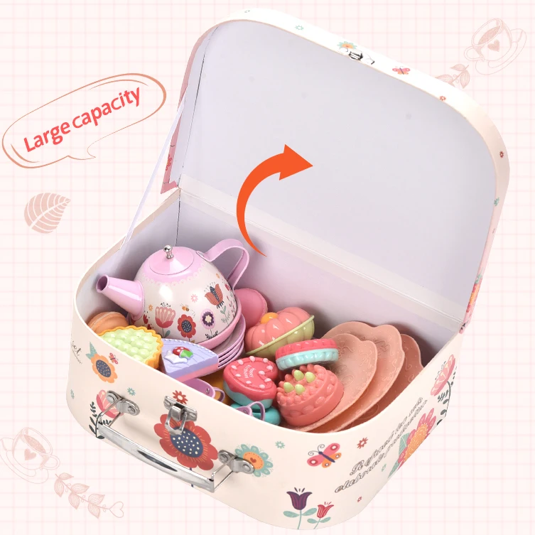 Горячая Распродажа детский чайный десерт игрушка розовый Железный набор подарочные наборы детские игрушки