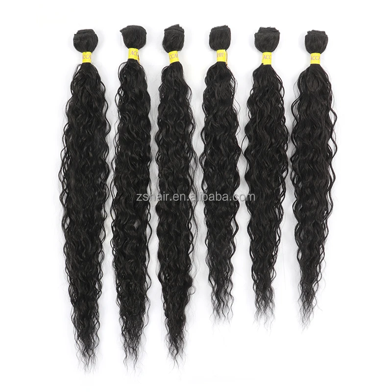 High Quality Synthetic 6 Pcs 26" 28" Malaysian Curly Hair Weave Bundle