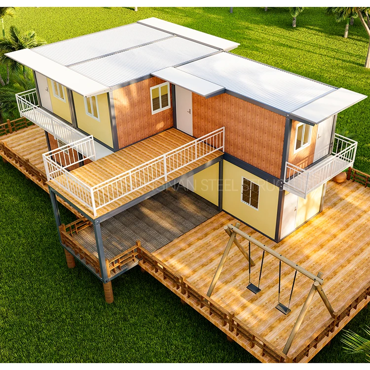 New Design Village Style Fast Assembly Tiny Prefab Flat Packed Houses Containers Live Homes Building